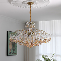 Lustre de luxe léger pour salon Lustre lumineux de luxe K9 Style américain Gland Villa Hall Restaurant Gland Lustre en cristal