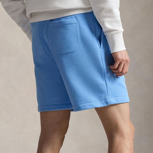 Shorts de sport décontractés 100 % coton, couleur unie noire, taille élastique, haute qualité, confortables, en molleton de coton pour hommes, vente en gros - Product Image 2
