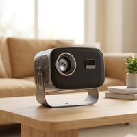 Projecteur LCD 4K HT12Pro avec Android 13, 120 lumens, projection à 10 m, 1 Go de RAM, 8 Go de ROM, support rotatif à 180 degrés réglable