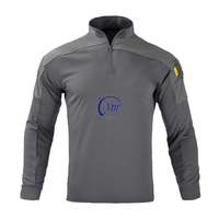 Chemises tactiques pour hommes en nylon et élasthanne respirantes et à séchage rapide avec logo personnalisé pour la randonnée, le cyclisme et l'entraînement