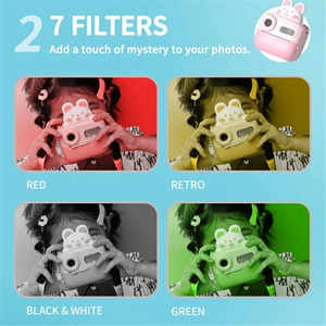 K64 Sevimli Çizgi Film Çocuk Mini Kamera Anında Baskı Seti 32GB Kart Destekli 48MP Çift Lensli 1080P Kamera Çocuklar için Baskı Özellikli Kamera - Product Image 3