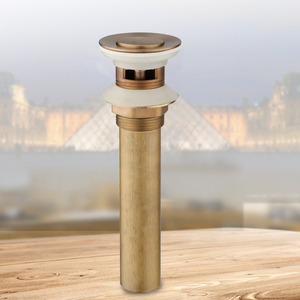 Jieni Antique Brass phòng tắm 1/2 "vòi tàu gốm lưu vực bồn rửa Pop Up cống trên dòng chảy lắp ráp - Product Image 6