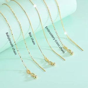 이탈리아 실버 925 슬라이딩 비즈 길이 조절 체인 목걸이 - Product Image 2