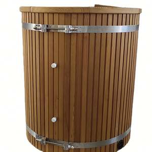 Bain à remous autoportant moderne <span class=keywords><strong>en</strong></span> bois de cèdre avec douche vapeur, <span class=keywords><strong>spa</strong></span> intelligent avec refroidisseur 1HP, <span class=keywords><strong>spa</strong></span> de massage, piscine extérieure - Product Image 1