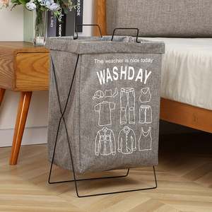 Bolsas de Lavandería Comerciales de 80L, Cesto de Lavandería Plegable con Marco de Acero - Product Image 4