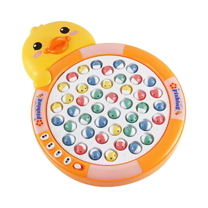 Jouet de table de pêche pour enfants personnalisé, <span class=keywords><strong>jeu</strong></span> d'apprentissage précoce multifonctionnel avec lumières, musique et base rotative, jouet éducatif en plastique - Product Image 1