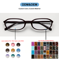 Montures optiques ovales en acétate de haute qualité Finewell 2509F, designs vintage, logo personnalisé, lunettes pour femmes et hommes