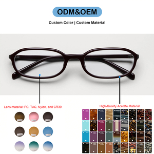 Finewell 2509F Monturas Ópticas Ovaladas Pequeñas de Acetato de Alta Calidad, Diseños Vintage, Gafas con Logotipo Personalizado para Hombre y Mujer - Product Image 3