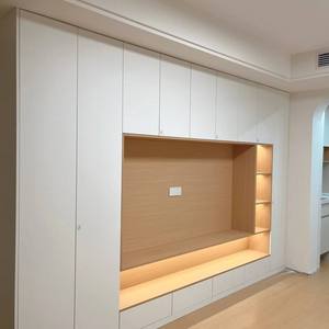 <span class=keywords><strong>Mobile</strong></span> <span class=keywords><strong>TV</strong></span> Minimalista Elettrico in Legno Massello <span class=keywords><strong>da</strong></span> Parete con Illuminazione Integrata per Soggiorni, Hotel e Appartamenti, 65 Pollici+ - Product Image 4
