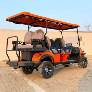Voitures de golf électriques tout-terrain populaires haute performance 6/8 places, orange, personnalisées avec compteur professionnel et suspension - Product Image 6