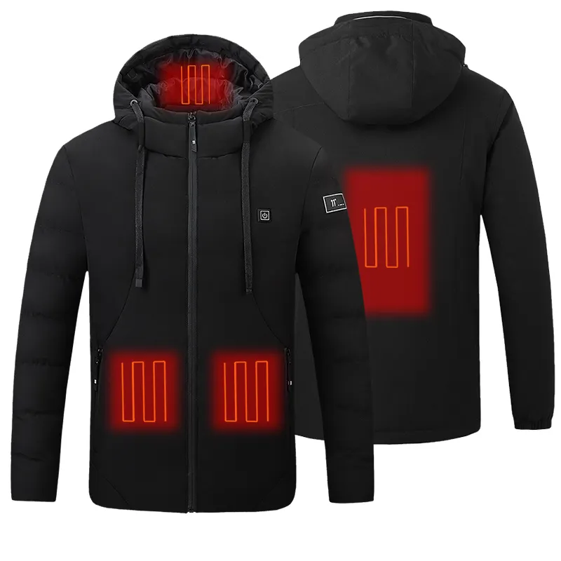 पुरुषों महिलाओं सर्दियों घिसना कोट अछूता गरम जैकेट बैटरी इलेक्ट्रिक 5V यूएसबी गरम हूडि कोट जैकेट पावर बैंक