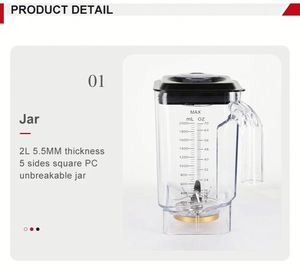 Licuadora Comercial de Alta Potencia y Uso Rudo con Motor de Cobre Puro, Mezcladora, Trituradora y Exprimidor de Alta Calidad - Product Image 5
