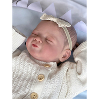 Muñeca Bebé de Silicona Levi de 18 Pulgadas, Cuerpo Completo de Silicona, Muñeca Reborn Económica, Muñeca Reborn de Silicona Realista Dormida, Juguetes para Niñas
