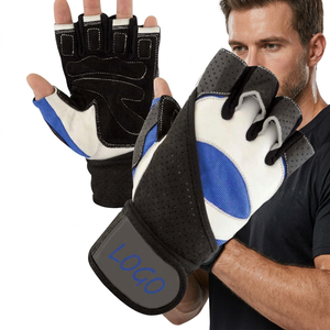 Gym Gel Padded Leather Half Finger Non-Slip Closure Lightweight Palm Protection Breathable Adjustable <b>Wrist</b> Strap Great Fit - Product Image 1