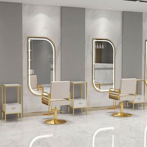 Salon <span class=keywords><strong>de</strong></span> coiffure grand miroir <span class=keywords><strong>filet</strong></span> <span class=keywords><strong>de</strong></span> <span class=keywords><strong>coiffeur</strong></span> miroir suspendu rouge raccord miroir mural suspendu pleine longueur - Product Image 3