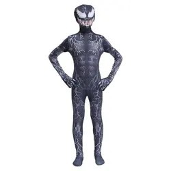China Factory Supply Boys <strong>Spiderman</strong> Jumpsuit TV&amp;Movie <strong>Costumes</strong> Halloween Venom Cosplay Suits with Headwear - Product Image 4