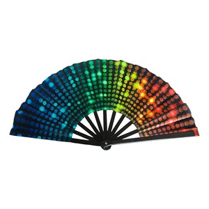 Colourful Bamboo Painted Clack <b>Fans</b> 13 Inch Folding <b>Fan</b> Chinese Style Folding <b>Fan</b> Festival Handheld Folding Rave <b>Fan</b> With Logo - Product Image 4