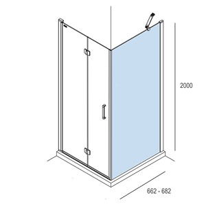 Cabine de douche carrée pliante à charnière avec plateau rectangulaire cabine de porte en verre pour salle de bain à usage d'appartement - Product Image 6