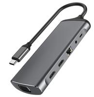 Adaptor Multiport 3.1 Tipe C, Stasiun Dok Hub USB Hub C 10 In 1 Adaptor USB Hub C