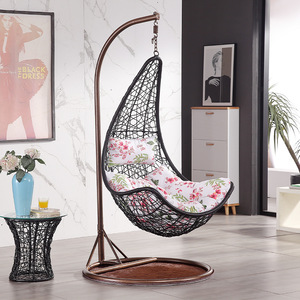Fauteuil Suspendu Moderne en Rotin pour Jardin, Chaise Longue en PE et Métal pour Patio, Cour, Chambre, Hôtel, Parc - Product Image 5