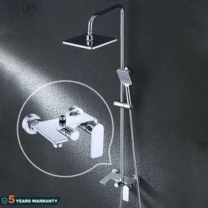 Douche Kolom Klassiker Best preis Großhandel 3 Funktionen ABS Messing Chrom Gold Schwarz Bad Voll dusche Wasserhahn Set