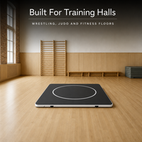 Tapis de combat au sol en PVC professionnel - Tapis de grappling MMA pliable compact, zone de frappe circulaire, mousse haute résilience, 3x3m, noir