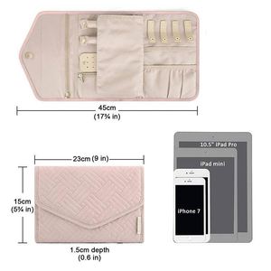 Organisateur de bijoux de voyage pliable BSCI, étui à bijoux personnalisé, boîte de présentation pour bagues, colliers, bracelets - Product Image 2