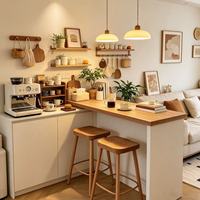 Meuble îlot de bar à café autoportant pour salon, comptoir de rangement multifonctionnel pour divertissement à domicile
