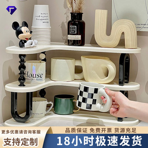 Cup Storage Rack 3 Tier Cream Oval Multipurpose With Stand Kitchen Draining Rack - Product Image 5
