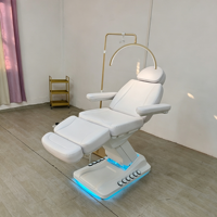 Lit de Soin et Massage Électrique de Luxe Moderne Blanc à 4 Moteurs pour Salon, Spa, Extension de Cils, Table Cosmétique et Fauteuil Beauté du Visage