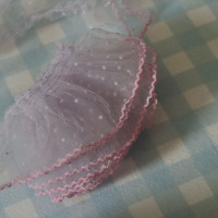Pita Renda Polkadot RYL dengan Rumbai Putih dari Bahan Chiffon untuk Kerajinan Jahit