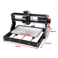 Mini machine de gravure laser CNC 3018 PRO 3 axes 5,5W, zone de gravure 300x180mm, vitesse 5000mm/min pour acier inoxydable, acrylique, bois