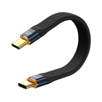 Cable de Datos USB 4.0 Tipo-C Plano y Delgado de TPE para Laptop y Dispositivos iOS, 40Gbps, 8K/60HZ, 240W, Carga Rápida, Conductor de Cobre Puro