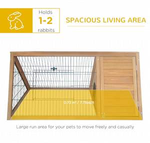 Chilochilo intérieur pas cher lapin lapin Cage sapin bois lapin clapier avec toit étanche arrière-cour extérieur lapin maison avec 2 pistes - Product Image 2