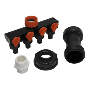 Collecteur d'irrigation à 4 sorties pour baril <span class=keywords><strong>de</strong></span> <span class=keywords><strong>pluie</strong></span>, 50 pièces, adaptateur IBC avec vannes d'arrêt indépendantes - Product Image 4