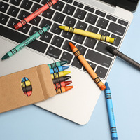 Crayons pour enfants avec motif de dessin animé mignon, 6 couleurs, personnalisables, différentes couleurs et emballages, adaptés aux élèves de la 1ère à la 6ème année