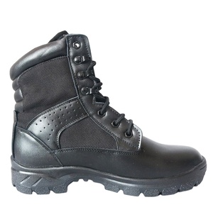 DF0601 Promotion Stock Standard Bottes Tactiques Noires en Microfibre ou Cuir de Vache, Versions Été et Hiver - Product Image 1