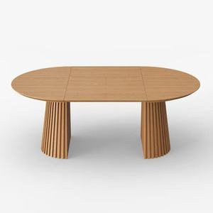 Tavolo da Pranzo Rotondo Moderno di Lusso in <span class=keywords><strong>Legno</strong></span> Estensibile per Esterni, Arredamento per Casa, Ristoranti <span class=keywords><strong>e</strong></span> Appartamenti - Product Image 1