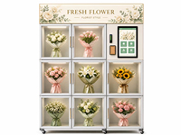 Máquina Expendedora de Flores Refrigerada de 9 Compartimentos, Kiosco Automático para Ramos de Flores Frescas, con WiFi, Acero Inoxidable y Pago con Tarjeta de Crédito