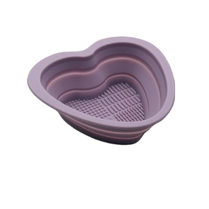 Foldable <b>Silicone</b> Makeup Brush Cleaner Bowl Cleaning Mat Pad Eco-Friendly Cosmetic Washing Beauty <b>Tool</b> for Brushes Home Use - Product Image 4
