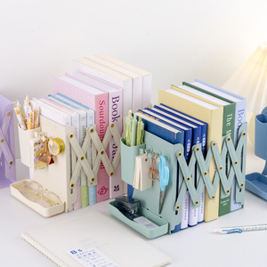 Wholesale Telescopic Metal Book Stand with Pen <b>Box</b> Office Desktop <b>Storage</b> <b>File</b> Cabinet for Students Textbook Stationery Holder - Product Image 4
