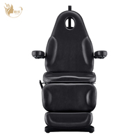 Lit ergonomique électrique noir de massage de beauté de 3 moteurs pour le tatouage et le salon facial