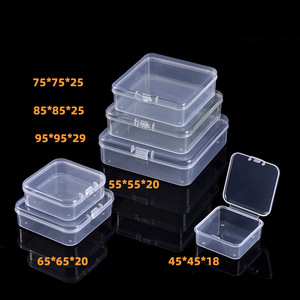 Transparent Plastic Storage Boxes Square Pp With Lid For Jewelry Parts And Accessories 45x45x18 To 95x95x29 - Product Image 1