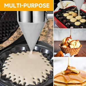 Distributeur et mélangeur de pâte à crêpes et gaufres portable en acier inoxydable pour la pâtisserie - Product Image 2