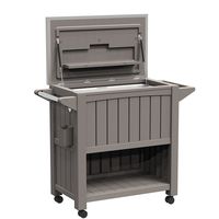 Chariot de service moderne 3-en-1 pour hôtels et hôpitaux, table de rangement, glacière 80L, armoire roulante à quatre roues