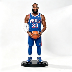 Figura de acción de resina personalizada de la estrella del baloncesto <span class=keywords><strong>James</strong></span>, bobblehead de los Philadelphia 76ers, <span class=keywords><strong>camiseta</strong></span> número 23, estatua coleccionable, decoración de escritorio, regalo. - Product Image 2