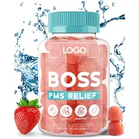 Boss Flow-Suplemento de gomitas PMS para aliviar el acné y el equilibrio de las mujeres, Etiqueta Privada
