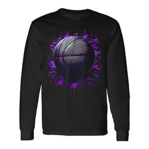 T-shirt de basketball à manches longues camouflage violet – Catégorie promotionnelle - Product Image 1
