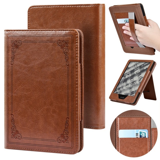 Vintage Style Leather Case for Kindle Paperwhite 11th 2021 (6.8 Inch) Card Wallet Hanstraps Cover