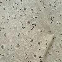 Tela Brocada Tejida con Encaje de Flores de Voile para Tela de Ojales 100% Algodón para Vestidos de Novia
